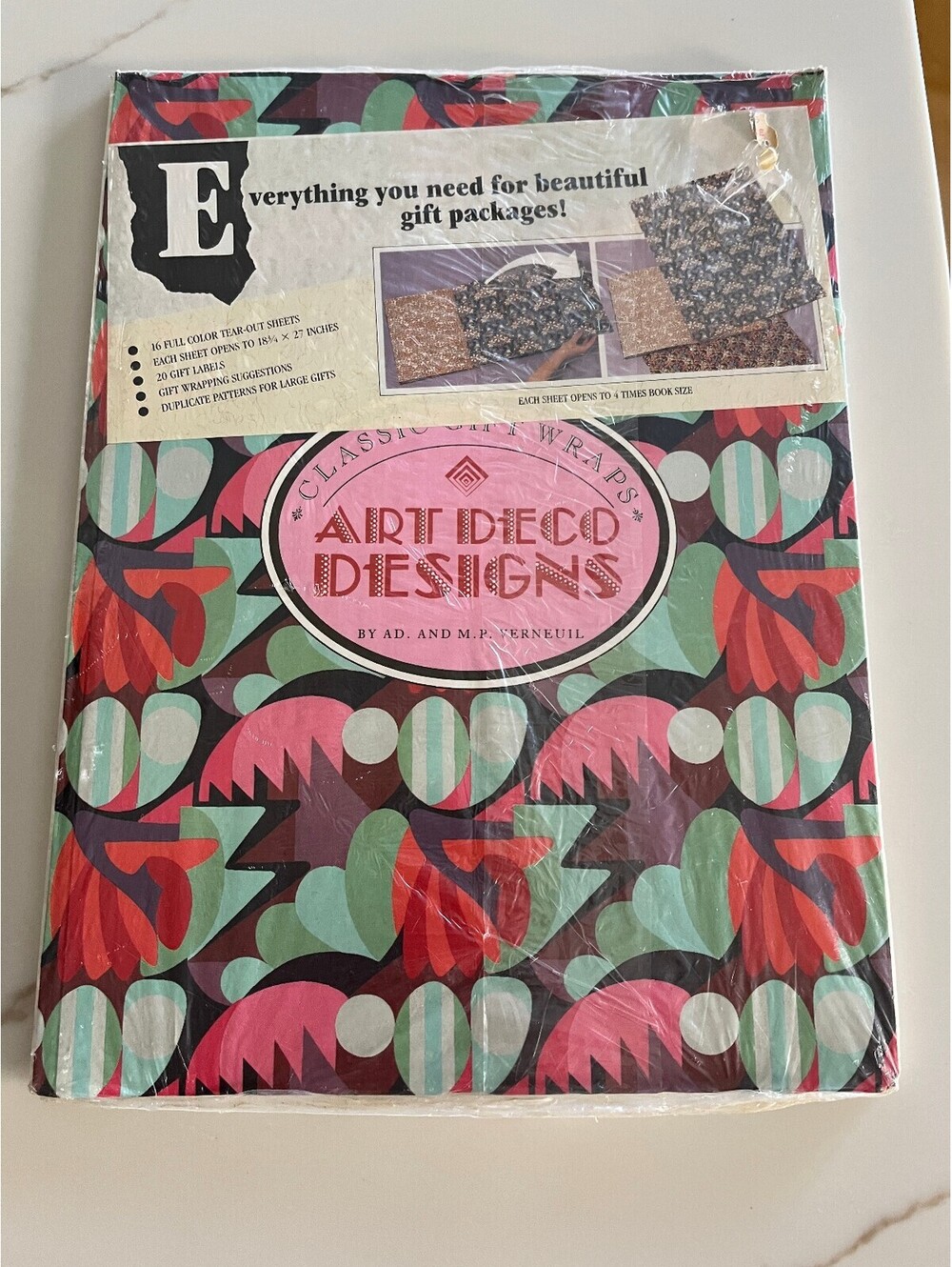 BNWT Classic Gift Wraps Art Deco Designs Gift Wrap Sheets by AD & MP Verneuil